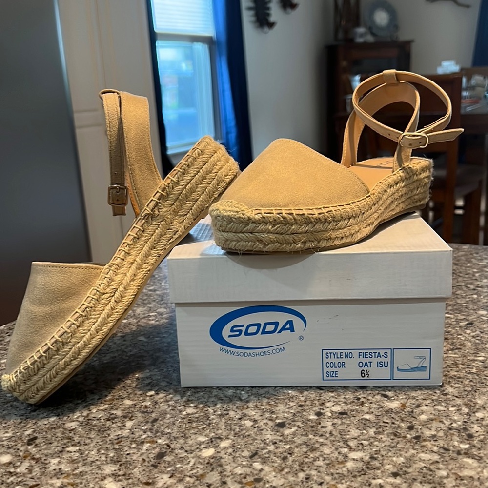 NWB- never worn Soda espadrilles.